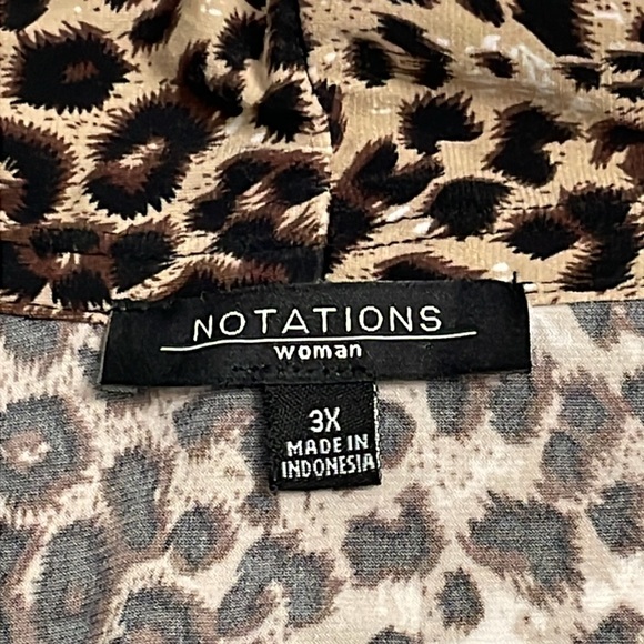 NOTATIONS, leopard print blouse, Size 3X - Picture 8 of 11